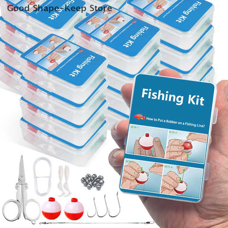 Fishing Rod Case - 24Pcs Emergency Fishing Kit Portable Mini