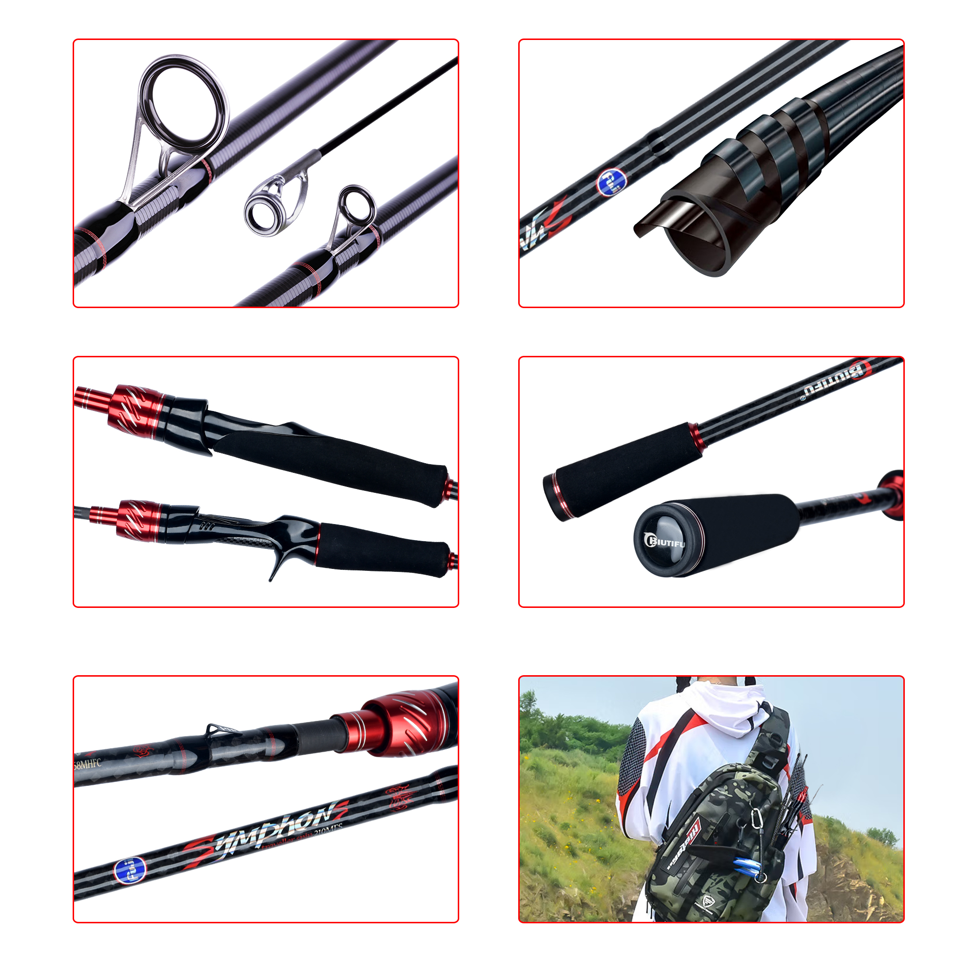 BIUTIFU Spinning Casting Fuji  - Fishing Rod Surf บทวิจารณ์และราคา