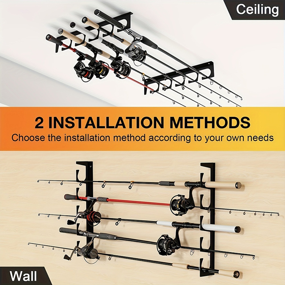 B48B-Wall/Ceiling Mount Fishin - Fishing Rod Rack บทวิจารณ์และราคา