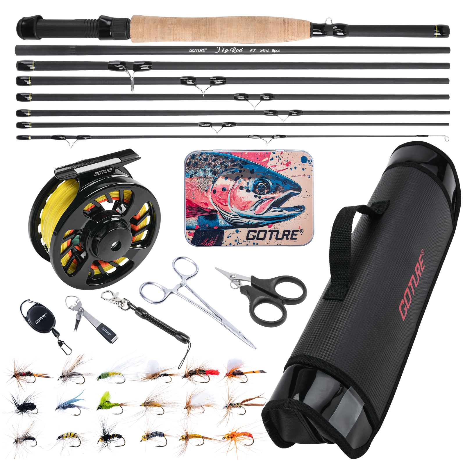 Goture Fly Fishing Rod and Ree - Fishing Rod Fly บทวิจารณ์และราคา