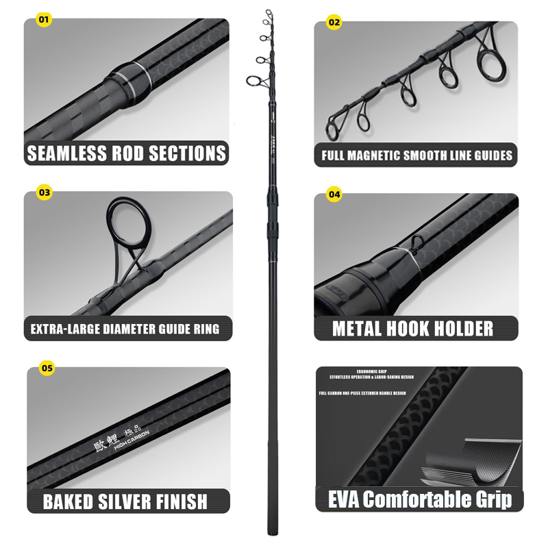 3.0M-4.2M Carp Telescopic Fish - Fishing Rod Surf บทวิจารณ์และราคา