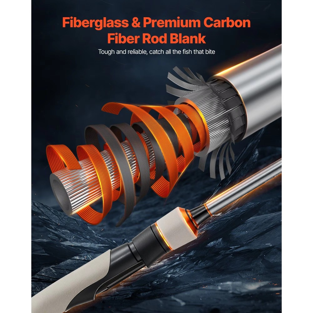 Carbon Fiber Bass Fishing Pole - Fishing Rod Combo บทวิจารณ์และราคา