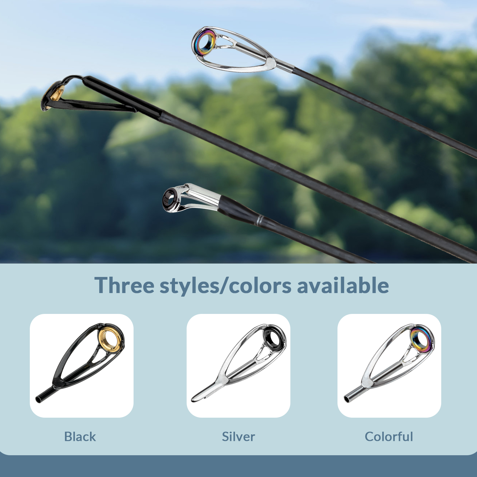 THKFISH 50pcs Fishing Rod Guid - Fishing Rod Tip Replacement บทวิจารณ์และราคา