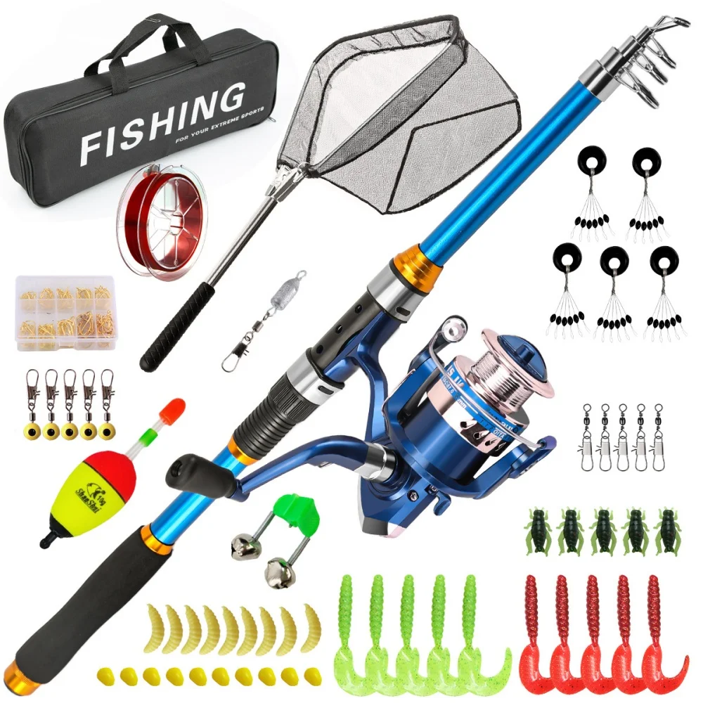 2.1-3.6M Telescopic Glass Fibe - Fishing Rod Spinning บทวิจารณ์และราคา