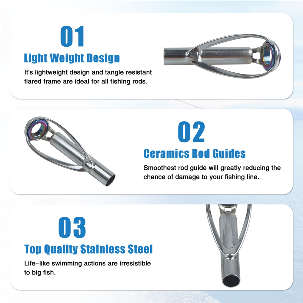 10Pcs Fishing rod guide tips r - Fishing Rod Tip Replacement บทวิจารณ์และราคา